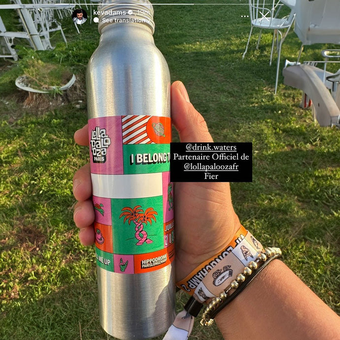 La solution: les bouteilles Drink Waters dans les backstages du Lollapalooza et Main Square, un pas de plus contre le plastique à usage unique