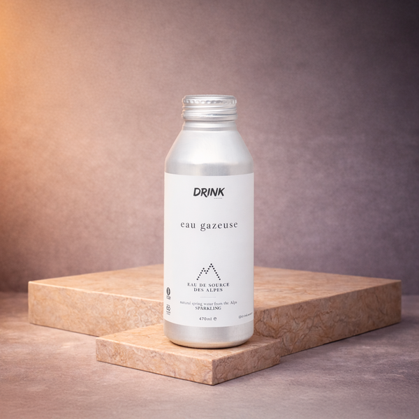 Eau de source gazeuse Drink Waters Alpes bouteille aluminium premium 470ml