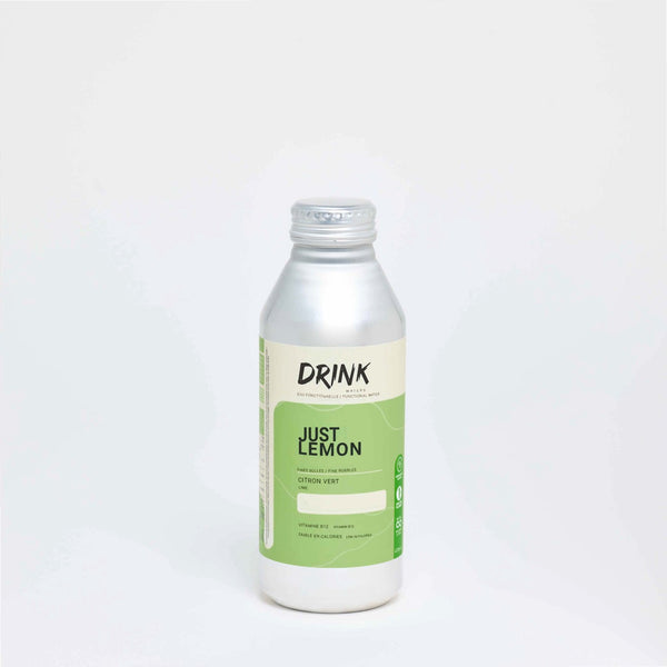 Just Lemon Drink Waters - Eau pétillante bio citron vert vitamine B12 bouteille aluminium 470ml